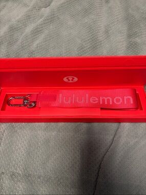 lululemon Bright Red Logo Strap Keychain